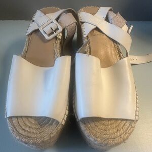 Antonio Melani Platform White Espadrille Wedge Size 8